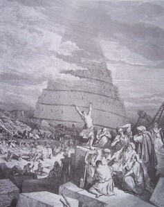 gravure dore bible - la tour de babel