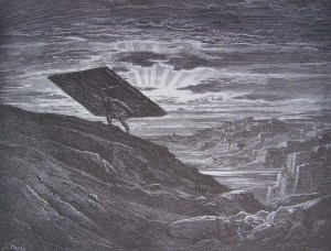 gravure dore bible - samson enleve les porte de gaza